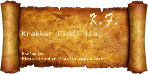 Krakker Fidélia névjegykártya